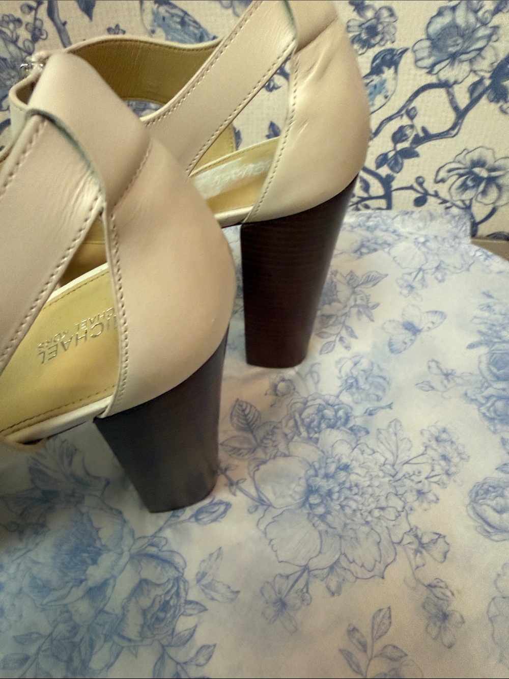 Michael Kors Blush Beige Open-Toe Zipper Heels - Picture 4 of 14